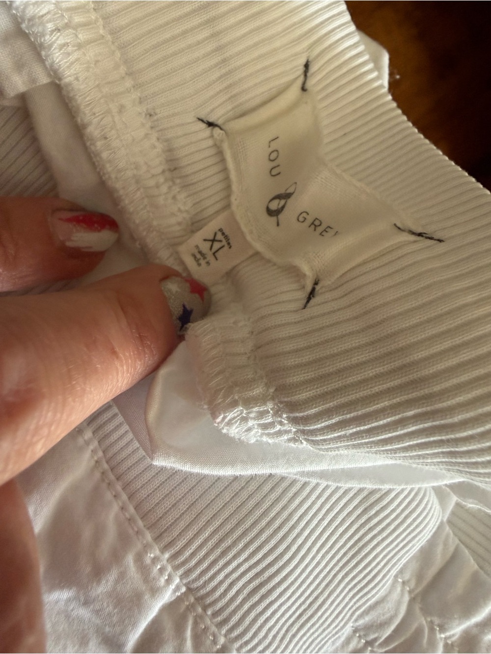 Lou & Grey White Ribbed Drawstring Shorts - Picture 8 of 9